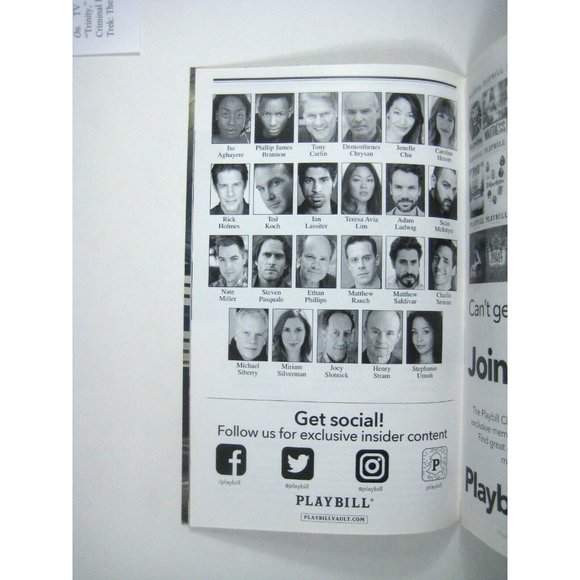 Junk Playbill Opening Night November 2017 Stephen Pasquale Stephanie Umoh NYC - Picture 6 of 8